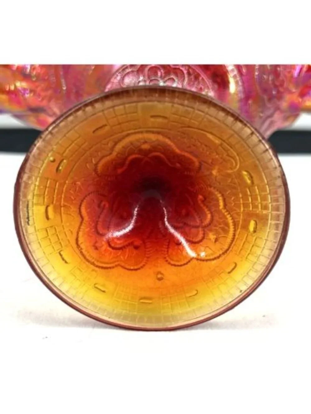 Fenton Persian Medallion Compote Candy Dish Red 6.5